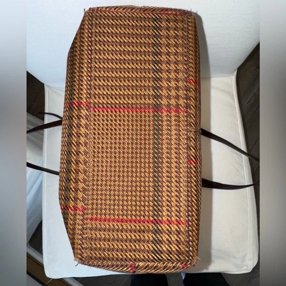Vintage Lauren by Ralph Lauren Brown Plaid Tote Bag - Picture 7 of 16